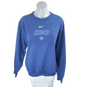 Nike Dri-Fit New York Knicks NBA Women's Blue Long Sleeve Crew Sweatshirt Top S